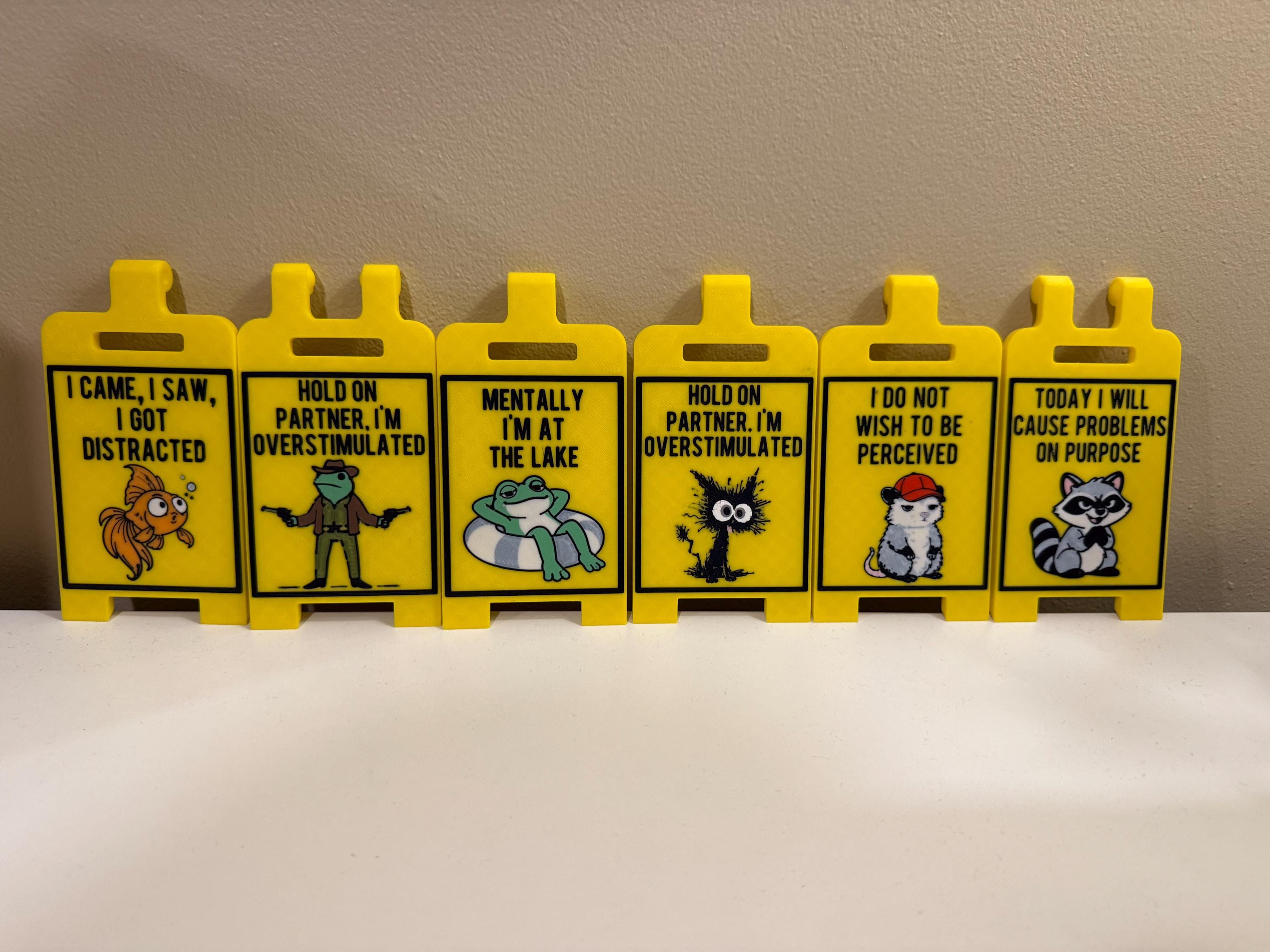 Customizable Mini Message Sign: 3D Printed Desk Decor. All Signs Fold ...