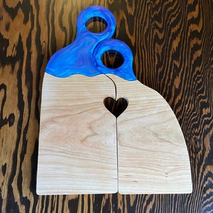 Romeo and Juliet heart Charcuterie Board, his and her board, anniversary gift