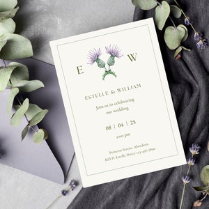 Double Thistle Wedding Invitation Template