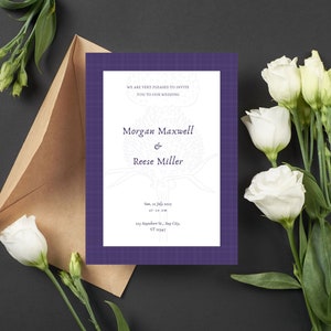 Thistle & Plaid Wedding Invitation Template