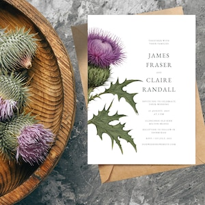 Thistle Botanical Invitation Templates (Set of 3)