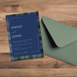 Black Watch Tartan Invitation Template | Frame Style A
