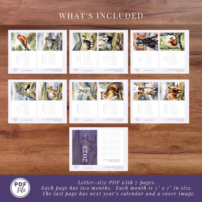 2025 Gaelic Printable Scottish Animal Calendar Etsy