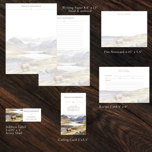 Highland Cow Digital Stationery Suite