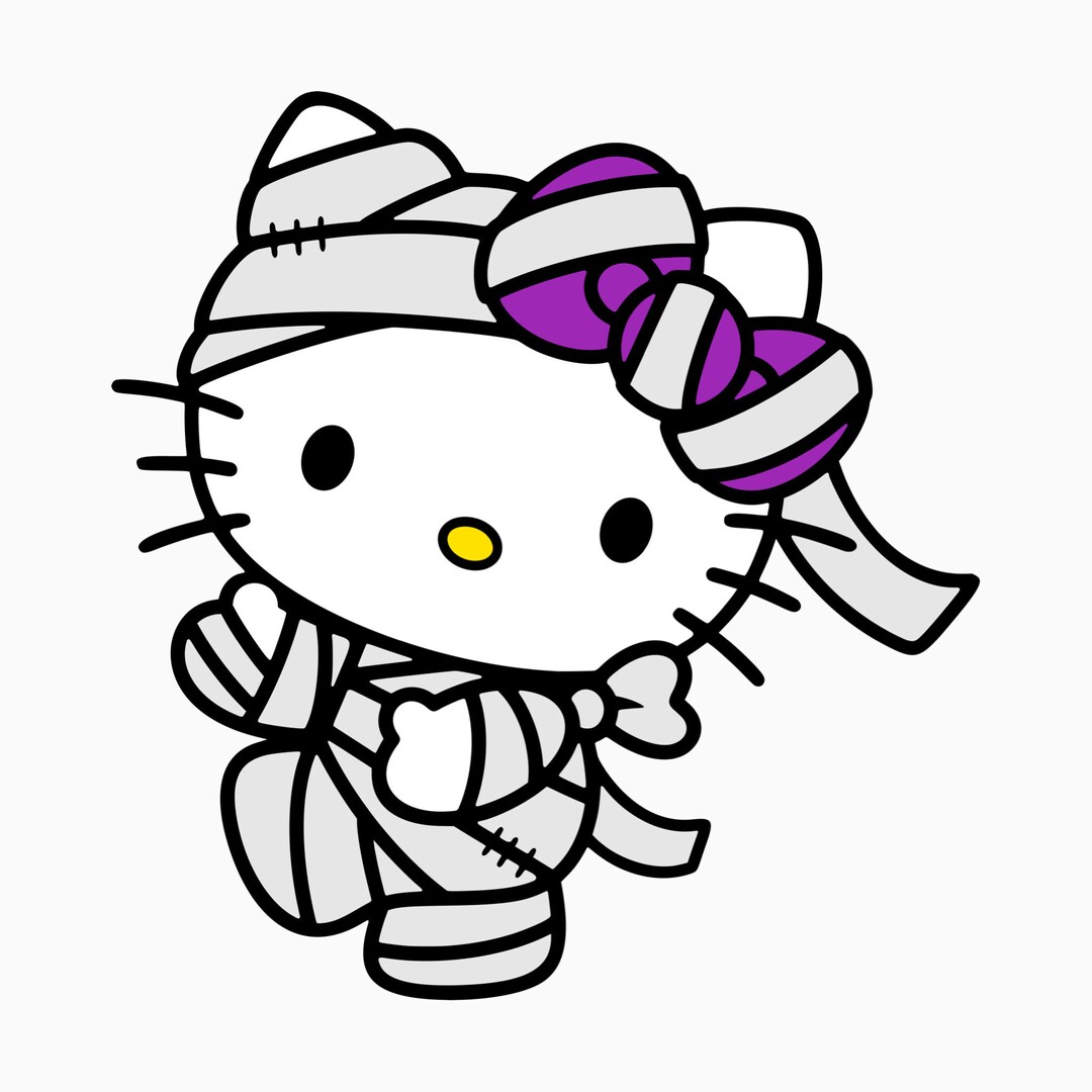 Halloween Mummy Hellokitty SVG PNG JPG for Cricut Etsy