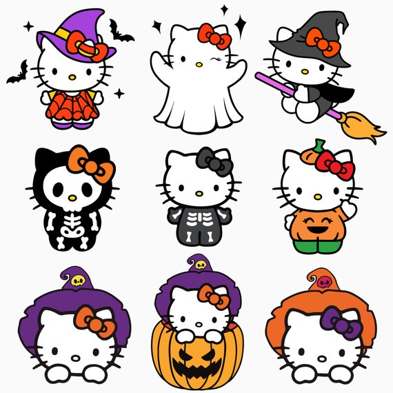 Halloween Hello-kitty SVG PNG JPG 9 for Cricut 