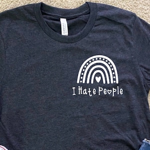 Rainbow Design I Hate People Short Sleeve Unisex T-Shirt! (Read Description)