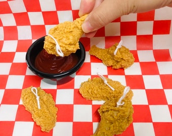 Fried chicken candle | hot wing candle|set of 2