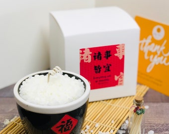 五谷丰登蜡烛| rice jar candle| rice bucket rice| harvest season| Chinese New Year gift| lunar new year| Asian gift| good wishes candle
