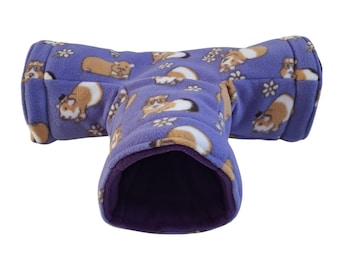 Cosy T shaped 3 way tunnel for guinea pigs