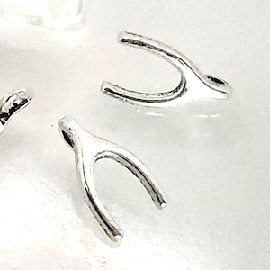 Wishbone Charm - Good Luck Charm - Lucky Charm -   Zinc Alloy,   Charm / Pendants -  16x9mm  1, 5, 10, 20 pc lots  Ships from Ohio