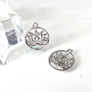 Lotus Flower Charm, Water Lily Charms, One Sided Charms,  Filigree Charm 22x19mm; 1, 5, 10, 20, pc lots