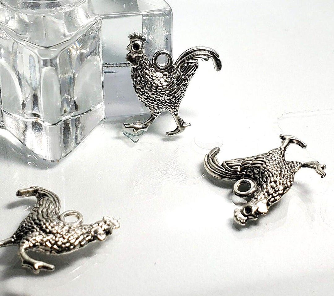 5 Pc Lots 3D Charm Chicken, Rooster, Farm Life, Hen House, Chicken Coop ...