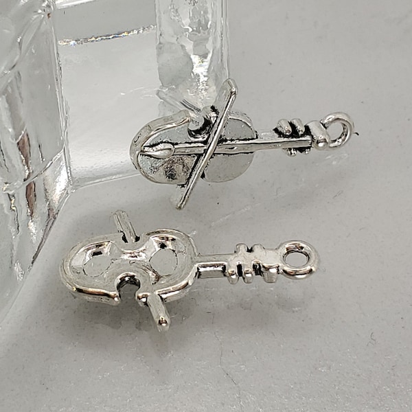 Petite Violin Charm, Viola  Charm, Stringed Instrument Charm, Orchestra Charm, / Charms - Pendants Zinc Alloy  12x22mm  1, 5, 10, 20 pc lots