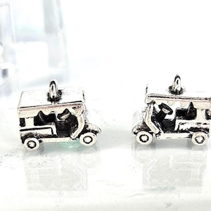 2 Pc Lot 3D Golf Cart Charm, Golfing Vacation, Golf Course, Golf Charm, Golfer's Charm, 3D Charm Charm/Pendant  16x14mm