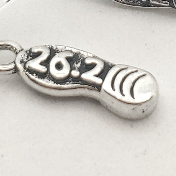 26.2 Marathon Charm, Running Shoe Charm, 26.2 Charm, Marathon Charm, Imprinted w/ 26.2, 1 Sided Charm/Pendants 6x18mm 1, 5, 10, 20pc lots