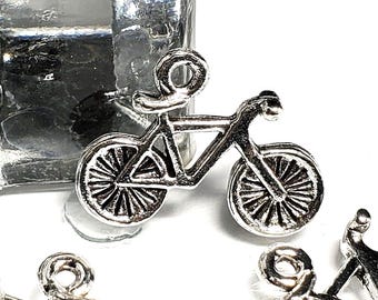 BULK 20 pc Bike Charm, Bicycle, Mountain, Cyclist, Triathlon Zinc Alloy (19x14 mm)