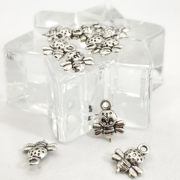 Honey Bee Charms / Pendants Zinc Alloy-3D Charms, 15 mm x 12 mm  , 1 pc, 5 pc, 10 pc 20 pc lots