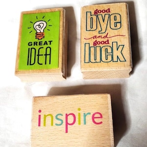 Erhebende thematische Stempel, großartige Idee 2 1/4 "x 1 1/2", Inspire 2 1/4 "x 1 1/2", Auf Wiedersehen und Good Luck 2 1/4 "x 1 1/2 "Alle Neu
