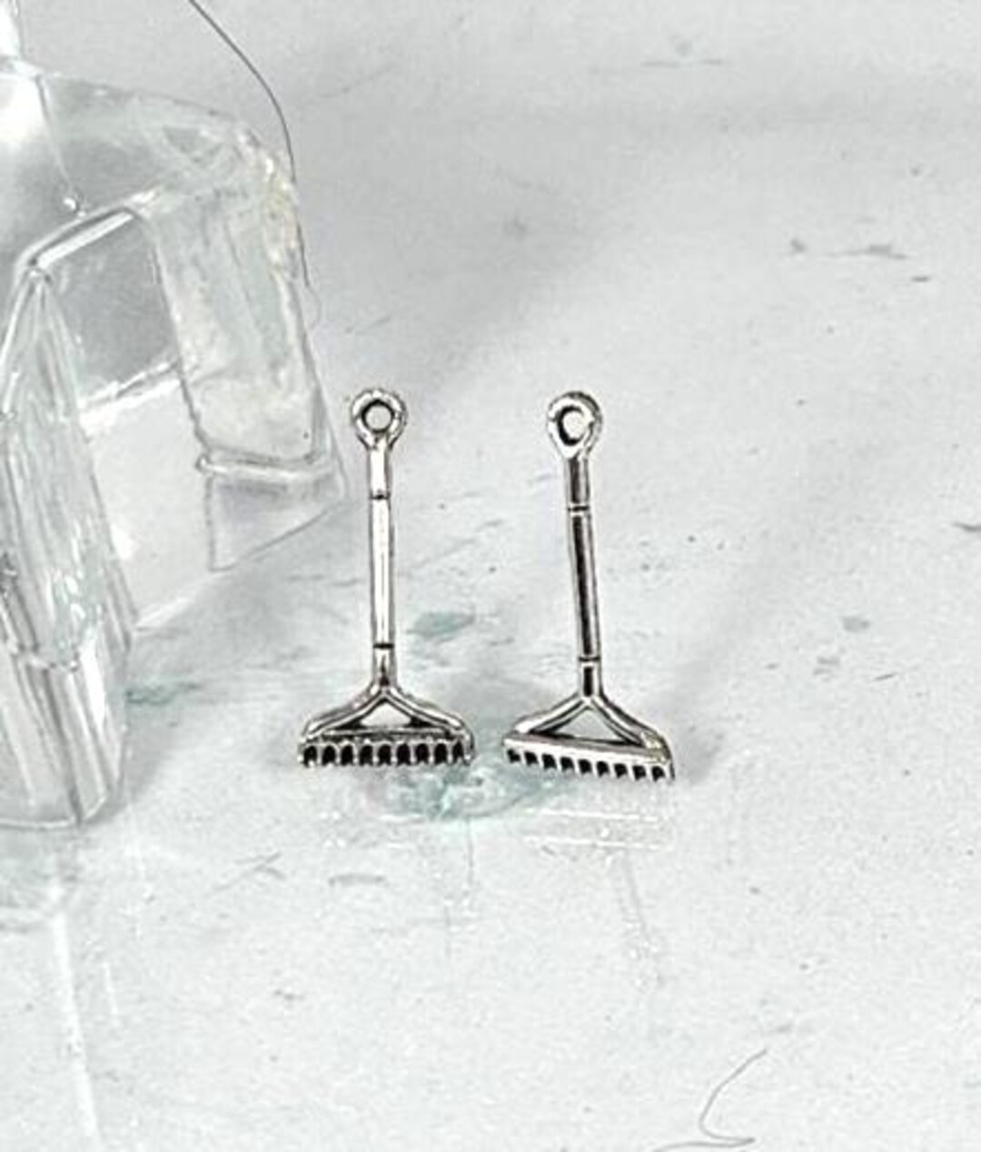 10 Pc Lot Tiny Rake Charms, Mini Rake Charms, Miniature Rake Charms ...