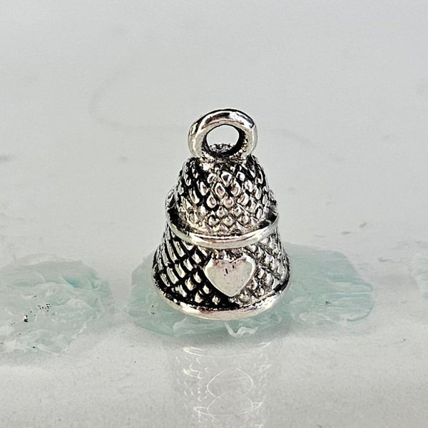 3D Thimble Charm, Sewing Charm, Seamstress Charm, Crafters Charm Silver Tone- Zinc Alloy 14x10mm 1, 5, 10, 20pc lots