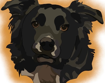 Retrato de mascota personalizado - Arte digital de la foto de su mascota - Dibujo personalizado de retrato de mascota - Retrato de perro personalizado - Retrato de gato personalizado