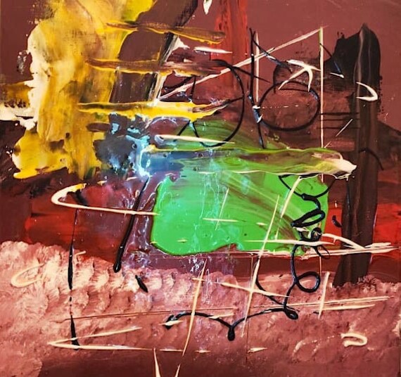 Mayhem - 2017 Acrylique sur Toile 3D 30x30 Résinée