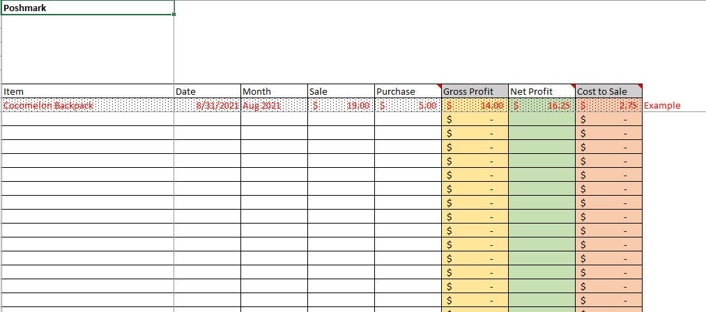 Fast Tracker Sales Excel Spreadsheet Template Inventory - Etsy