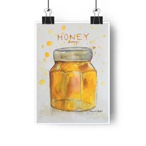 Aquarell Honigglas Giclée Kunstdruck