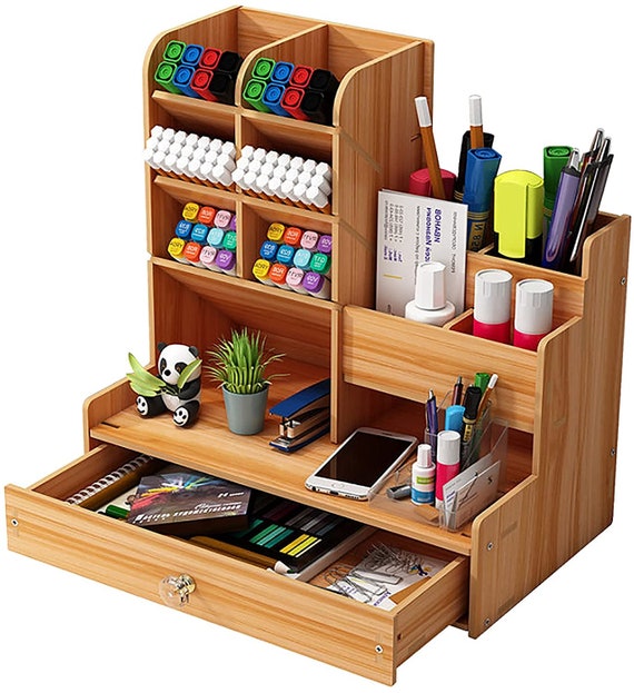 Wooden Desk Organiser Diy Desktop Tidy, Wooden Desk Organiser Drawers