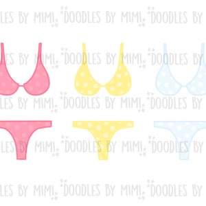 Colorful Summer Bikini Clip Art Set - Instant Download