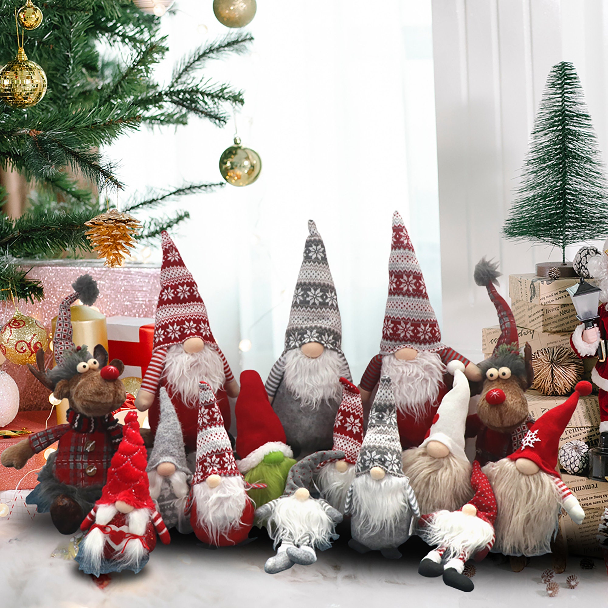 Set of Two Holiday Christmas Gnome Swedish Santa Elf Nisse - Etsy