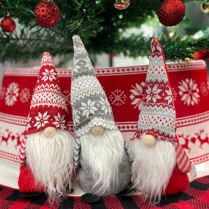 Sandinavian Christmas Mantel Decor | Shelf Sitting Holiday Gnomes