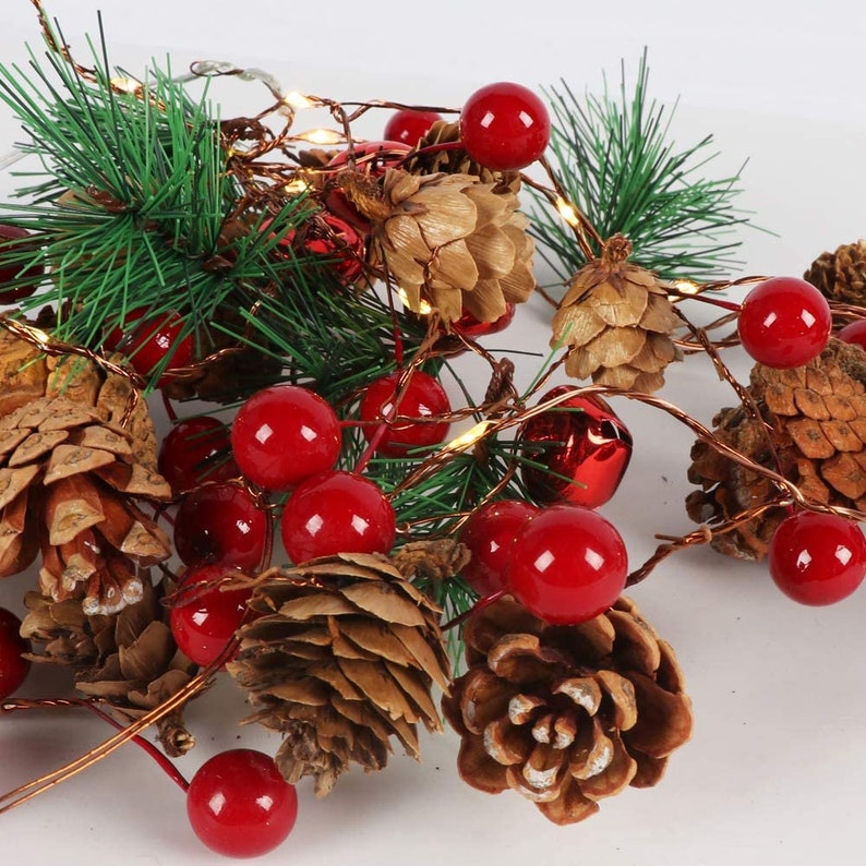 Pinecone Christmas String Lights Indoor and Outdoor Christmas Etsy