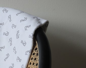 Couverture pour bébé girafe en blanc - Cadeau en coton biologique pour les nouveau-nés