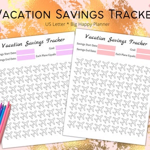 Vacation Savings Tracker, Budget Binder Printable, Financial Planner, Savings Tracker, Budget Template, Bill Tracker, Budget Sheet