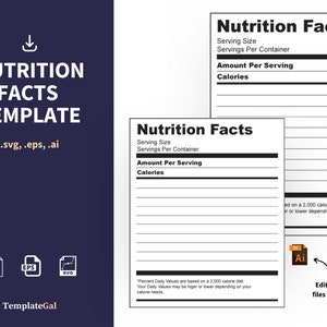 Información nutricional SVG, Información nutricional Archivo vectorial, Descarga de etiquetas de información nutricional en blanco, eps, ai, svg