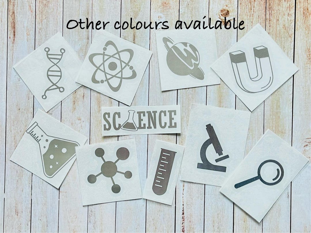 Science Vinyl Decals X10, Chemistry, Biology Physics Symbols, Back to ...