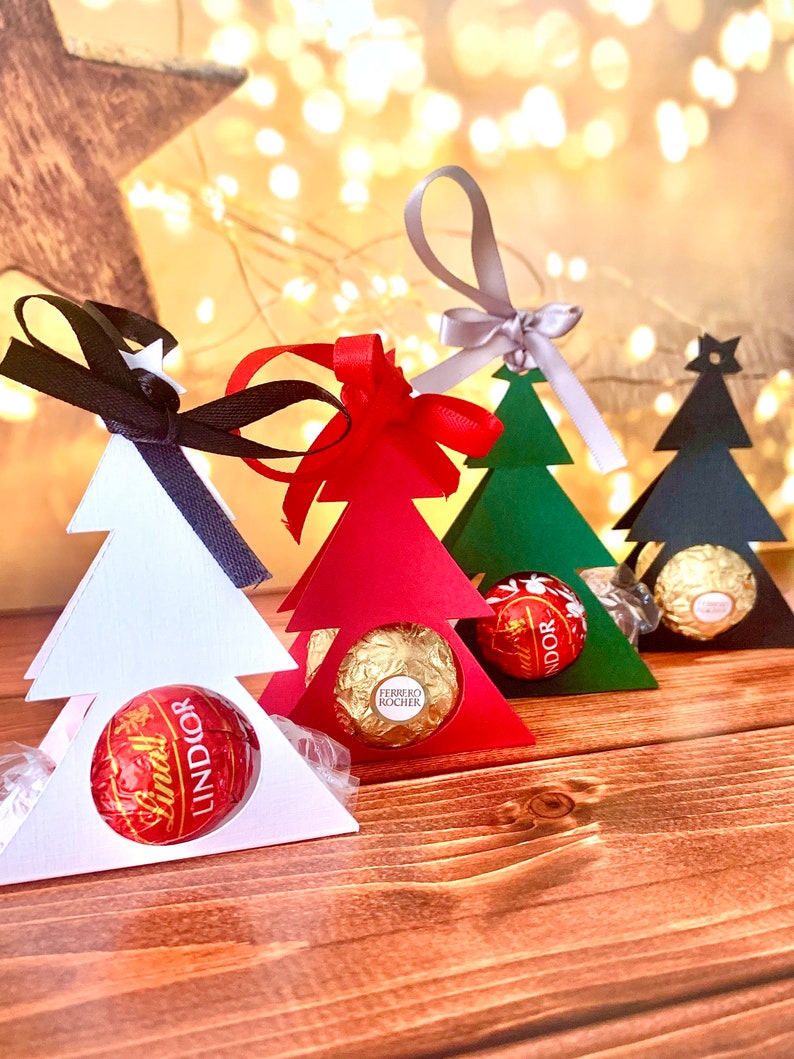 Christmas Tree Chocolate Holder, Set of 4, Tree Decoration, Hanging