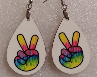 Peace Love Gay Pride Earrings!