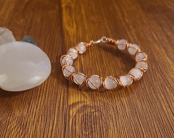 Selenite Healing Bracelet 7.5 inch, Crown Chakra Bracelet, Crystal Bracelet, Healing Crystal Bracelet, Beaded Bracelet, Crystal Bracelet