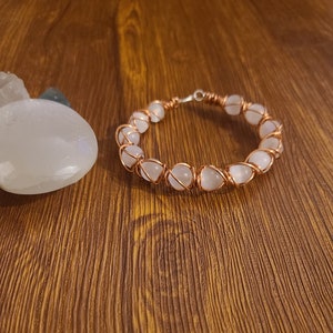 Selenite Healing Bracelet 7.5 inch, Crown Chakra Bracelet, Crystal Bracelet, Healing Crystal Bracelet, Beaded Bracelet, Crystal Bracelet