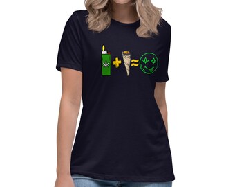 Light Up & Be Happy 420 Dames Relaxed T-shirt, Grappig Stoner Shirt, Cannabisliefhebber, Wiethumor, 420 Cadeau, Pot, CBD Roker