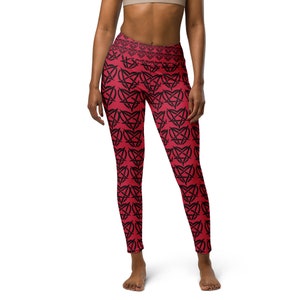 Pentagram Heart Yoga Leggings, Yoga Pants, Lounge wear, Workout Leggings, Activewear, Gym Pants, Spandex