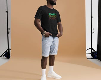 Uniseks shirt met korte mouw FAFO, opvallend grafisch T-shirt, T-shirt grappige houding, satire, loungeshirt