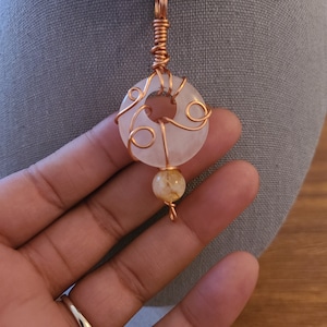 Love and Prosperity Pendant (Rose Quartz and Citrine),  Love, Peace and Abundance Pendant, Heart Chakra, Positive Energy Pendant, Gift ideas