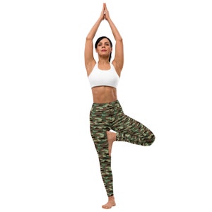 Camouflage Leggings, Yoga Leggings, Active wear, Lounge wear, Yoga pants, Athletic wear, Spandex, Comfy Stretch Pants