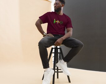 Light Up & Be Happy 420 heren T-shirt, ontspannen T-shirt, grappig Stoner-shirt, cannabisliefhebber, wiethumor, 420 cadeau, pot, CBD-roker