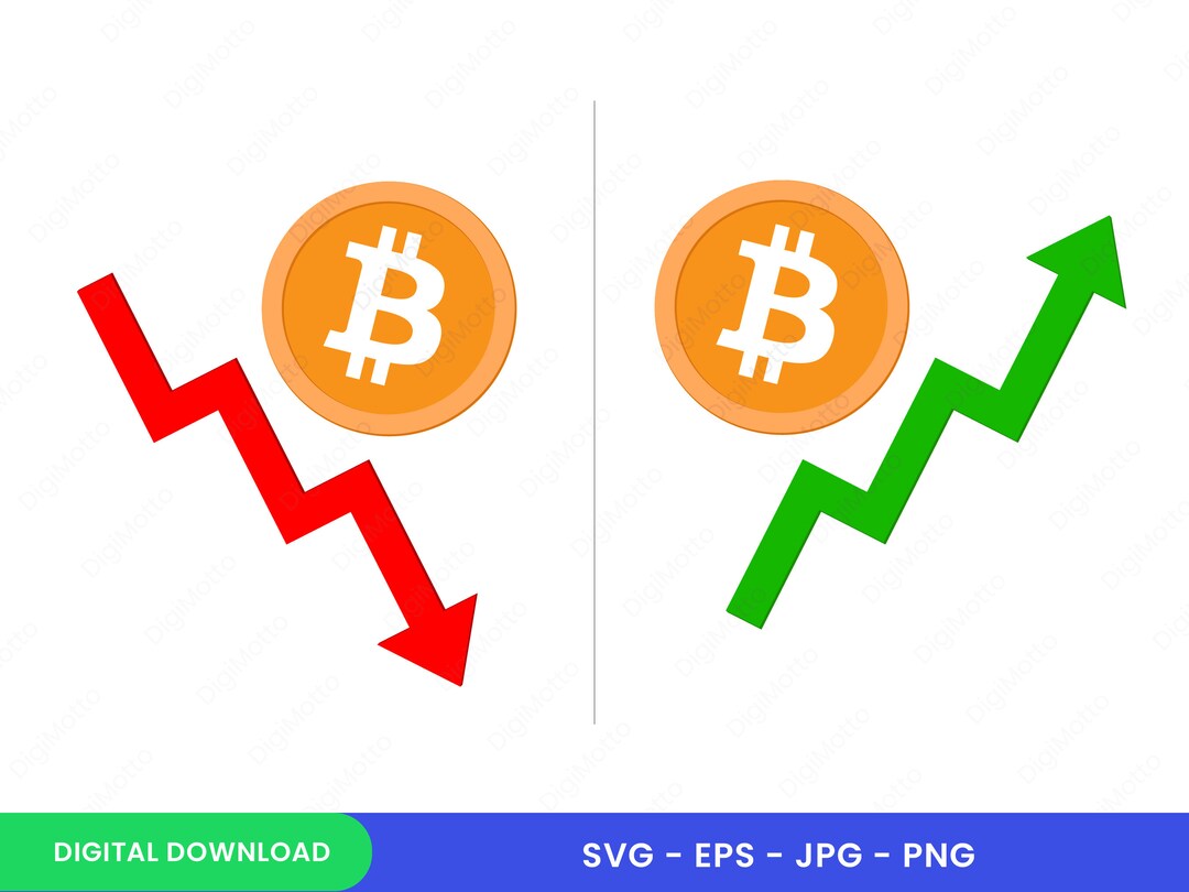 Bitcoin BTC SVG Cryptocurrency Icon, Bitcoin Uptrend Rise Profit ...