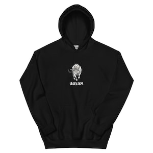 Bullish on Stock Market Bull gift for investor and finance trader young new age stock market art hoodie